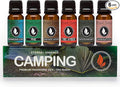 Eternal Essence Oils Camping Set of 6 Premium Fragrance Oils - Includes Warm Rustic Woods Fire Amber Pine Sandalwood Frankincense &amp Rain and Woodland Bay Scented Oils - 10ML