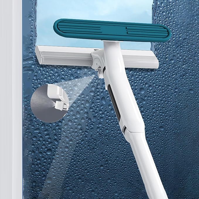 Window Squeegee Retractable Window Cleaner with Sprayer Long Handle Design Water Absorption Versatile Use Effective Squeegee Window Cleaning Tool A
