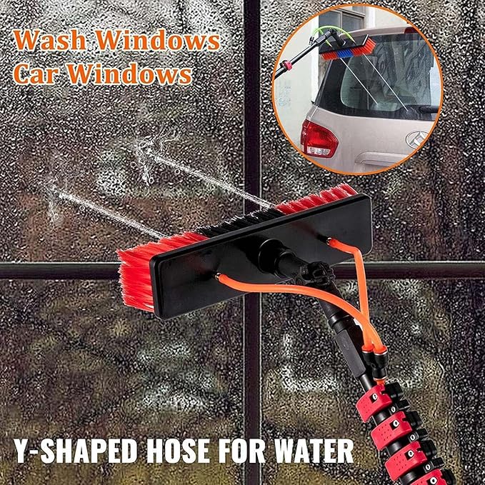 Glass Cleaning Brush Household Water Supply Telescopic Pole Kit Solar Panel Rotating Brush Solar Photovoltaic PanelsWater Fed Pole Kit Window and Solar Cleaning Pole W/Water Fed