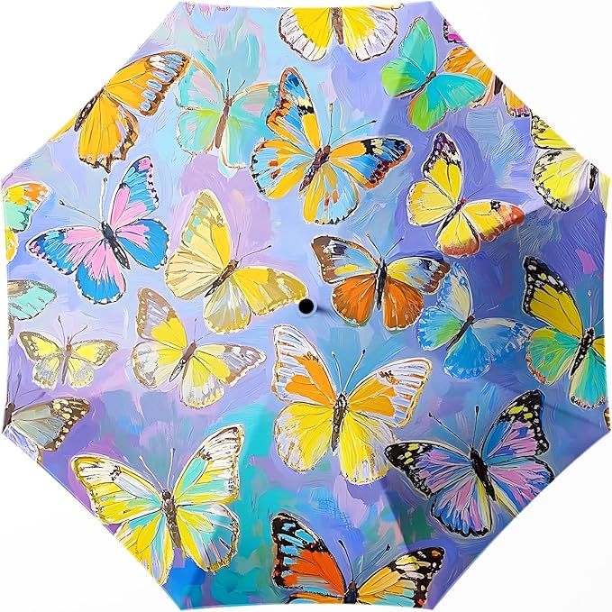 Small Compact Travel Automatic Folding Umbrella for Women Portable Lightweight Rain Wind UV Sun Shade