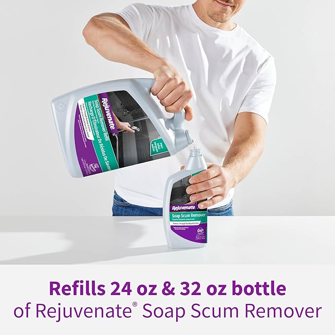 Rejuvenate Soap Scum Remover Refill Easily Dissolves Soap Scum Without Scrubbing 1 Gallon