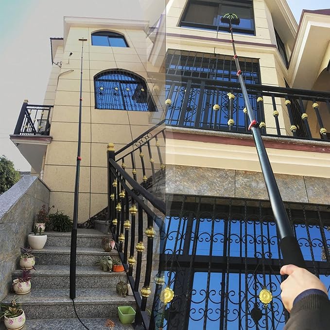 Window Cleaner KitWater Fed Pole KitTelescopic Window Cleaning ToolsWindow Cleaning Brush EquipmentWater/Hose Fed PoleCleaning Photovoltaic and Solar Panels6M/20FT