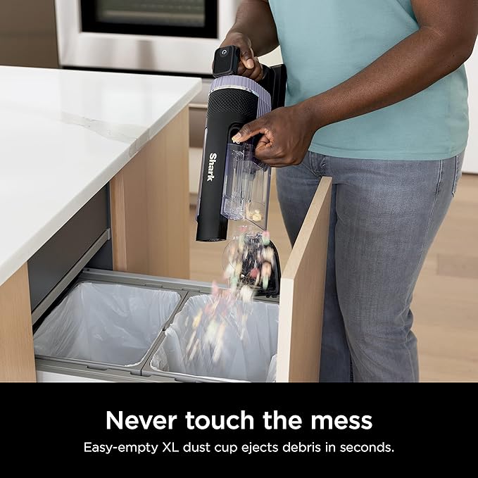 Shark IZ862H Stratos Cordless Vacuum with Clean Sense IQ and Odor Neutralizer DuoClean PowerFins HairPro Lightweight Powerful Vacuum Up to 60 Minute Runtime Ash Purple (Renewed)