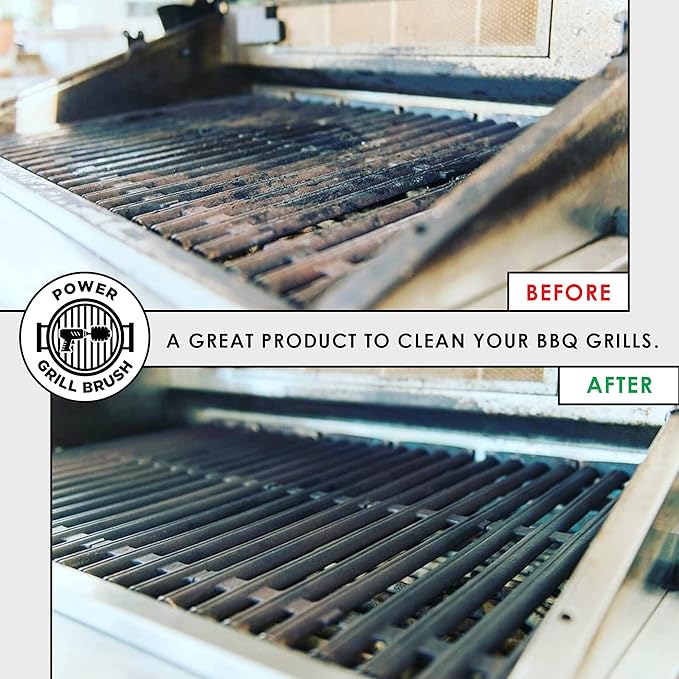 Grill Brush 5 Piece BBQ Cleaning Kit - Nylon Safe Bristle Wire Free Safe for All Grates Stainless Steel Porcelain Charcoal Smoker Grill Cleaner Scraper Accessories Outdoor