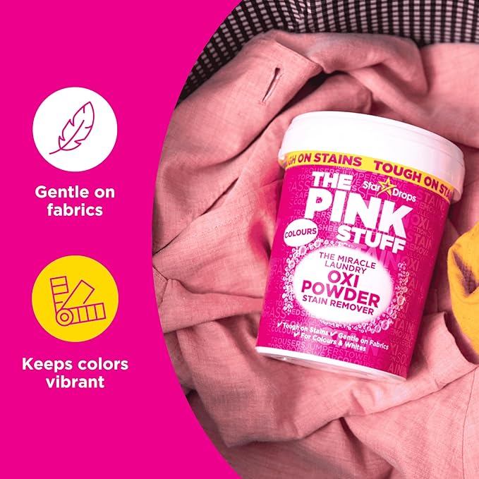 Stardrops - The Pink Stuff - The Miracle Laundry Stain Removing Kit - Oxi Powder Whites - Oxi Colors - Oxi Stain Spray (1 White's Powder 1 Color's Powder 1 Stain Remover) 3 Piece Set (PSLWCS)