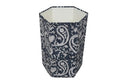 Generic 3.3 Gallon Cotton Hand Block Printed Paper Waste Basket |Small Decorative Trash Can for Housewarming Gifts in Living Room Bedroom Bathroom | Eco-Friendly Plastic-Free (1 DARK BLUE MUKAT)