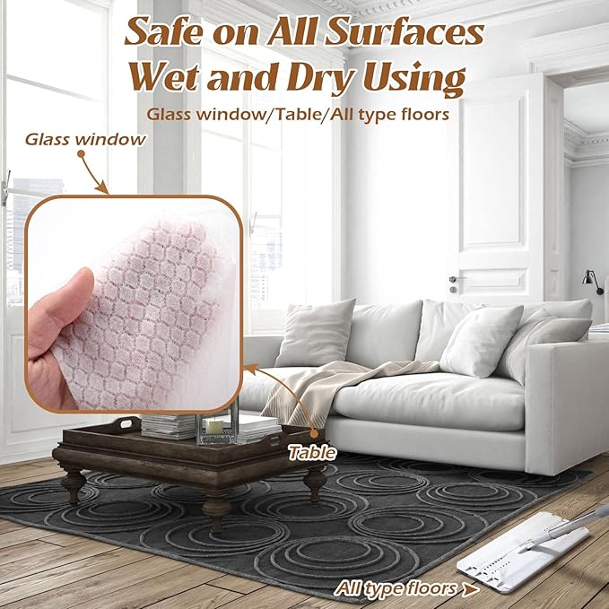Hoolerry 300 Count Dry Sweeping Cloths Compatible with Swiffer Sweeper Disposable Dry Mop Refills Dusting Cloths Duster Refills Mop Pads for Hardwood Tile Vinyl Floor 11.81 x 8.66 Inch