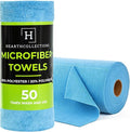 Microfiber Cleaning Cloth Roll Tearaway 50 PCS Tear Away Towels Reusable &amp Washable Ultra Absorbent 12 x 5.5 Dish Rags for Car Home Kitchen  200 GSM Thickness Paper Towel Alternative