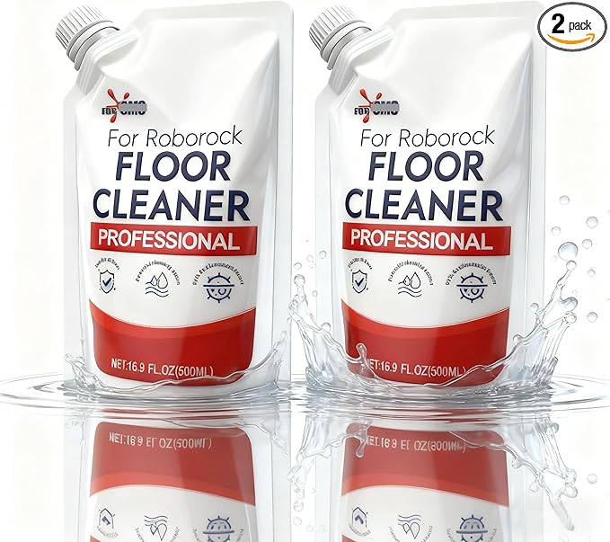 Floor Cleaning Solution 2 bags Refill Fresh Scent Compatible with Roborock Series &amp All Robot Vacuums Eco-Safe Streak-Free Formula for Hard Floors Pet &amp Kid Friendly