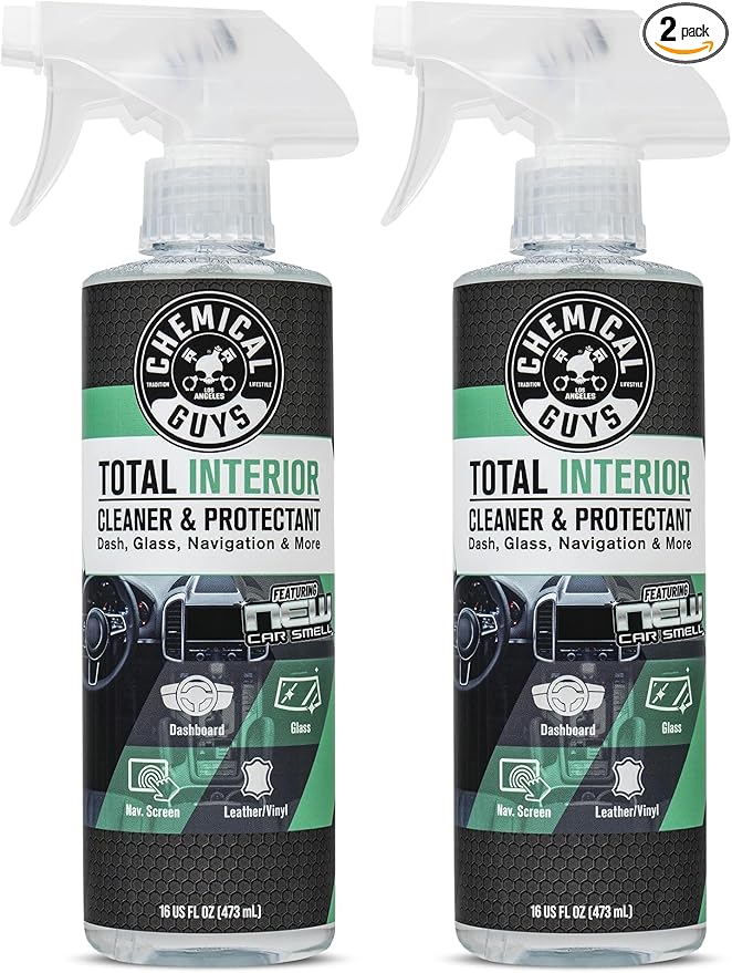 Chemical Guys SPI23416 Total Interior Cleaner and Protectant New Car Smell (Safe for Cars Trucks SUVs Jeeps RVs &amp More) 16 fl oz (Pack of 2)