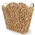 Wicker Waste Basket Handwoven Trash Can with Built-in Handles Rattan Waste Bin for Bathroom Water Hyacinth Garbage Storage Container for Bedroom Office Laundry Utility Room