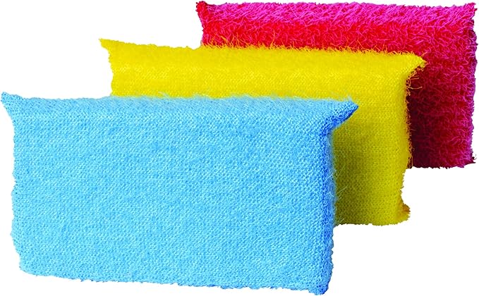 Casabella Multicolor Cellulose Scrub Sponges Pack of 3 Blue/Yellow/Pink 3 Count