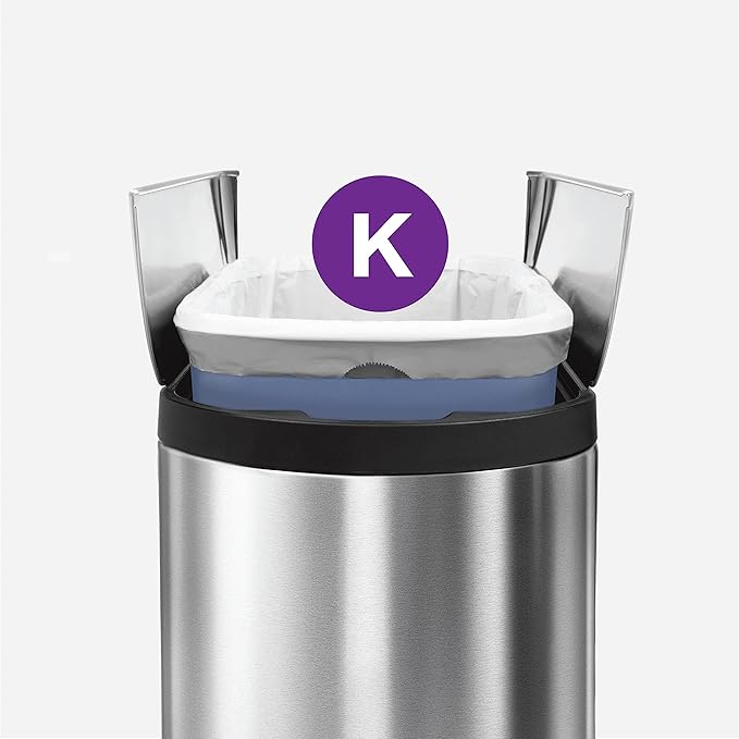 simplehuman Code K 100 Count Dispenser Pack Custom Fit Liners Drawstring Trash Bags 35-45 Liter / 9-12 Gallon White