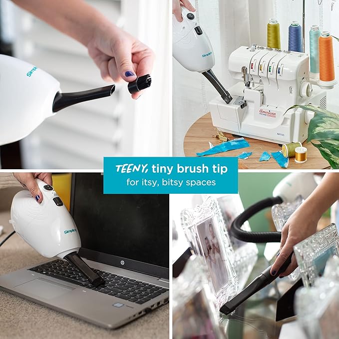 Simplicity Vacuums Flash Mini Handheld Vacuum with Attachments Powerful Corded Hand Vacuum for Craft and Sewing Projects Small Vacuum for Car Detailing F1