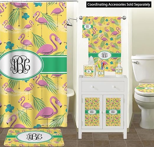 Personalized Pink Flamingo Waste Basket - Double Sided (Black)