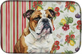 Caroline's Treasures Brindle and White English Bulldog Vegetables Dish Drying Mat Absorbent Dish Drying Mat Pad for Kitchen Counter Dish Drainer Mat for Countertop 14 x 21 Multicolor