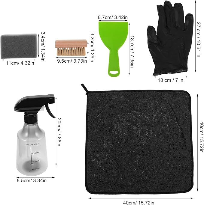1 Set Headstone Cleaning Kit For Graves Natural Stone Cleaner With Lichen Remover Bristle Brush Gloves And Microfiber Cloths Granite