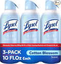 Lysol Air Sanitizer Spray with Bacterial Odor Eliminator for Home &amp Office Sanitizing Air Spray Air Freshener Alternative Cotton Blossom Scent 10 oz (Pack of 3)