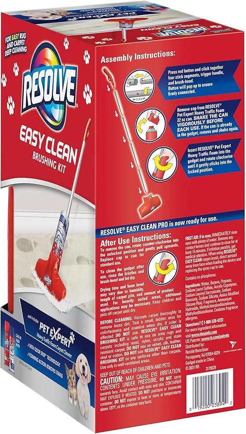 Resolve Pet Expert Easy Clean Carpet Foam Spray Refill 2 Piece Set Stain and Odor Remover Solution