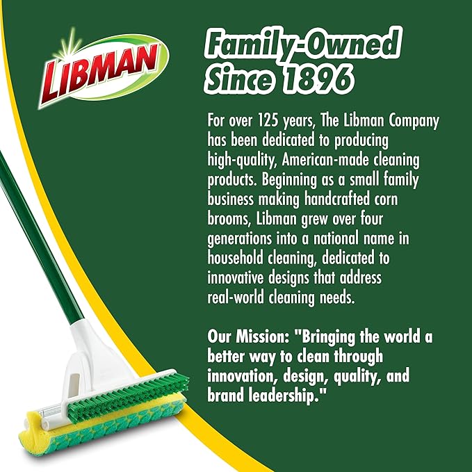 Libman Nitty Gritty Roller Mop Refills | Scrub Mop | Wet Mop | Mops for Floor Cleaning | Sponge Mop | Self Wringing Wood Floor Mop | | 3 Replacement Mop Heads Included