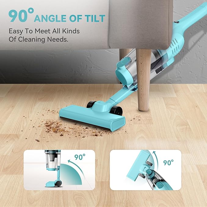 Vazone R6X Corded Stick Vacuum Cleaners for Home 20Kpa Powerful Suction Stick Vacuum with 16Ft Cord 2 in 1 Lightweight Vacuum Cleaner for Hardwood Floor Pet Hair