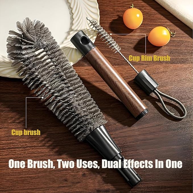 Soft Bristle Silicone Cup Brush360° Flexible Silicone Bottle Brush with Long HandleMultifunction Cleaning Tool (3pcs)