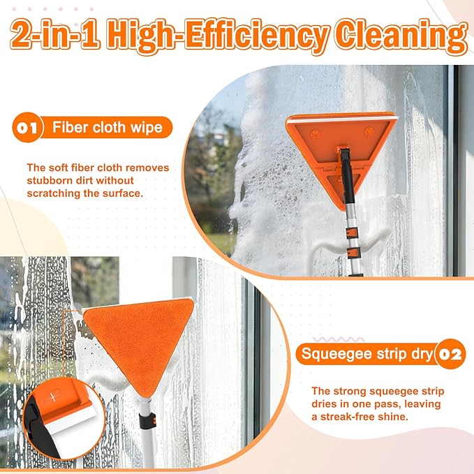 20FT Reach Dusters for Cleaning Ceiling Fan Cleaner Duster with Extension Pole Wall and Baseboard Cleaner Mop with Handle for Window Cobweb Fan Blade and High Ceiling