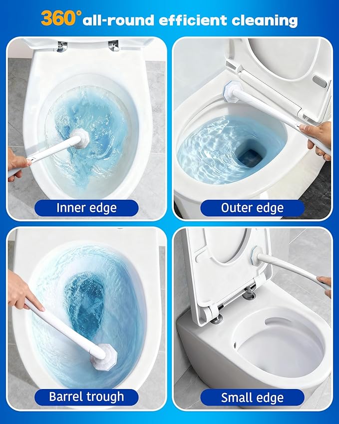 60 Pack Toilet Wand Refills Compatible with Clorox Toilet Brushes Instant Foam Cleaning Secure Lock No Slipping Odor Neutralizing Easy Snap-On Design