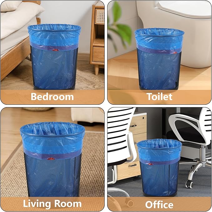 5 Gallon Drawstring Trash Bags 20 L Blue Garbage Bags 200 Counts/4 Rolls