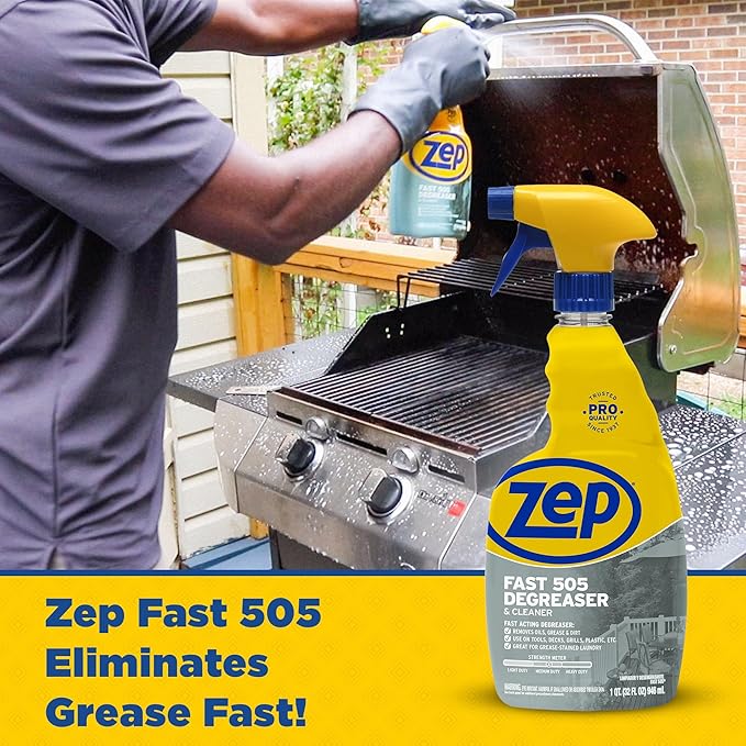Zep Fast 505 Cleaner and Degreaser - 32 oz (Case of 4) - ZU50532 - Great for Grills Plastics Metal and More