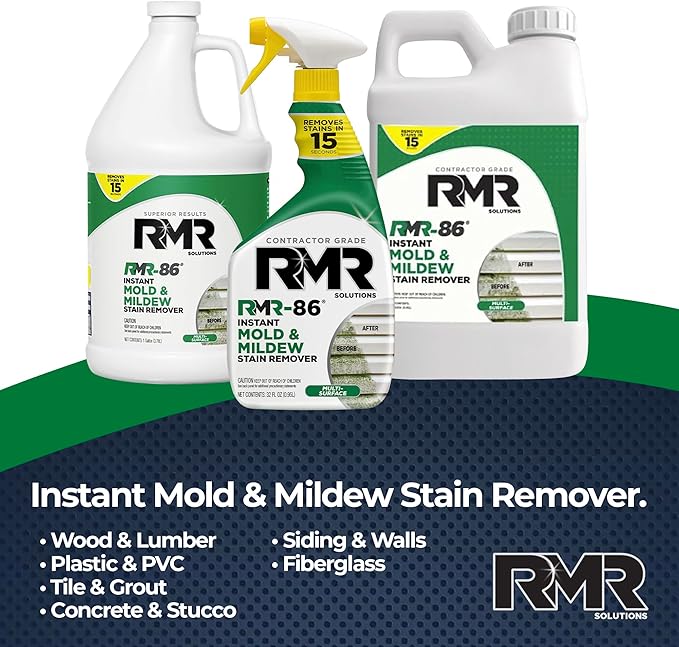 RMR-86 Instant Mold and Mildew Stain Remover Spray - Scrub Free Formula 4 Pack - 1 Gallon