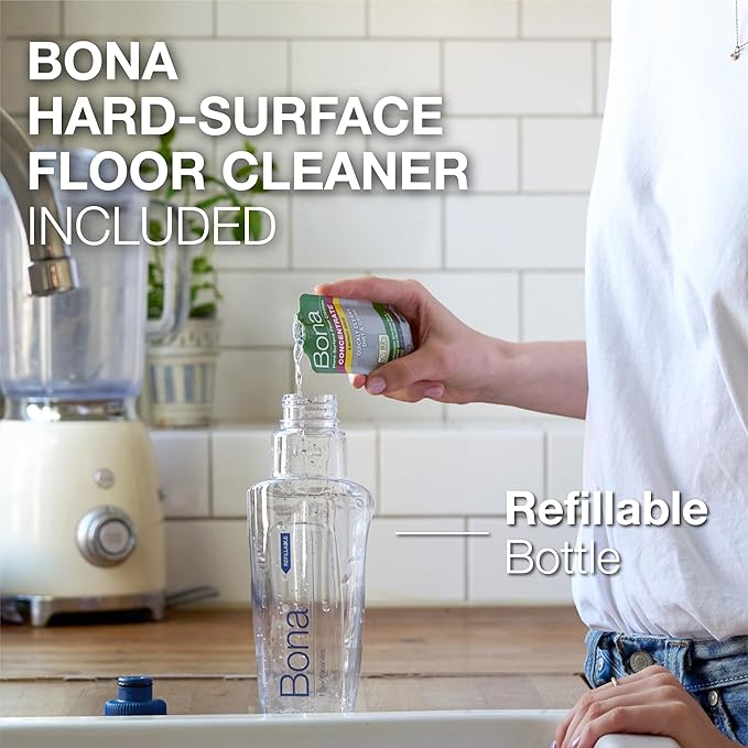 Bona Spray Mop Air - Includes Multi-Surface Floor Cleaner Concentrate and Microfiber Pad - Lemon Mint Scent - Lightweight &amp Compact Mop