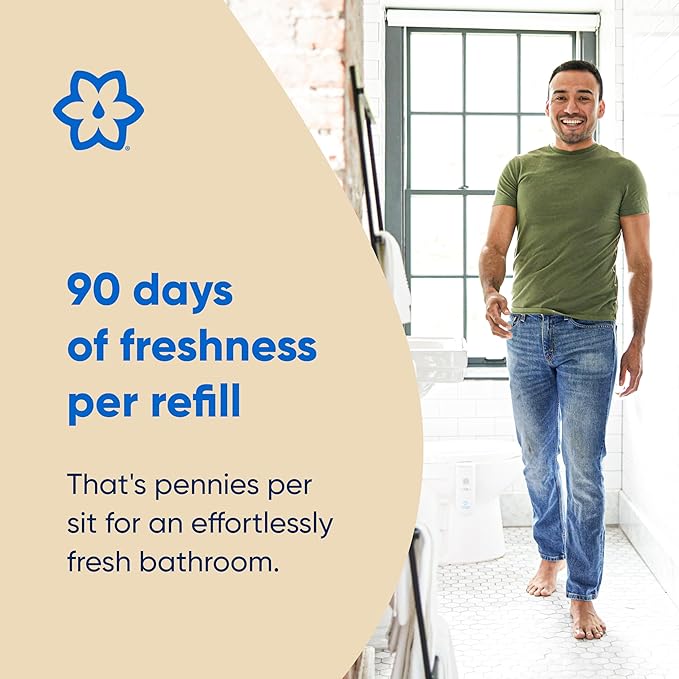 LooLoo 3.0 Touch Free Toilet Freshener Automatic Air Freshener Spray for Bathroom Starter Kit with Light and Toilet Deodorizer Bathroom Spray Odor Eliminator - Lavender