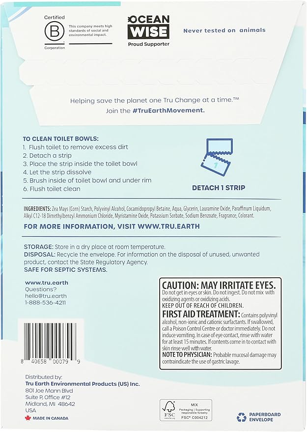 T.ru Earth Toilet Cleaner Strips 12 Ct (Pack of 12)