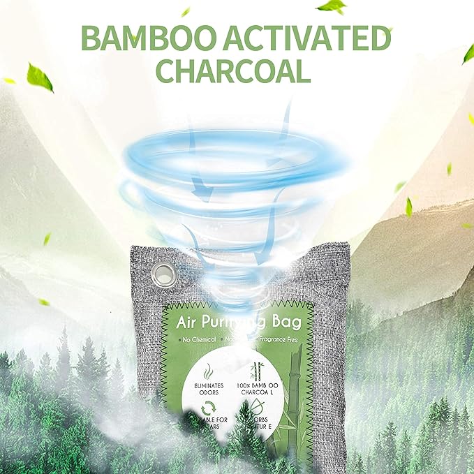 20 Pack Bamboo Charcoal Air Purifying Bag Activated Charcoal Bags Odor Absorber Moisture Absorber Natural Car Air Freshener Shoe Deodorizer Odor Eliminators For Home Pet Closet Car