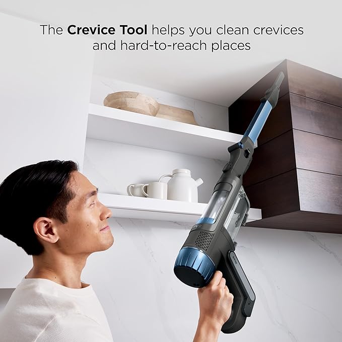 Shark PowerDetect Cordless Stick Vacuum Powerful Suction HEPA Filtration Carpet &amp Hard Floor Portable Stick Vacuum for Pet Hair Java Ice Blue IP1255