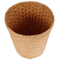 Woven Trash Bin Natural Straw Wastebasket Multi-Function Handwoven Paper Basket for Bathroom Office Desk Storage Organizer