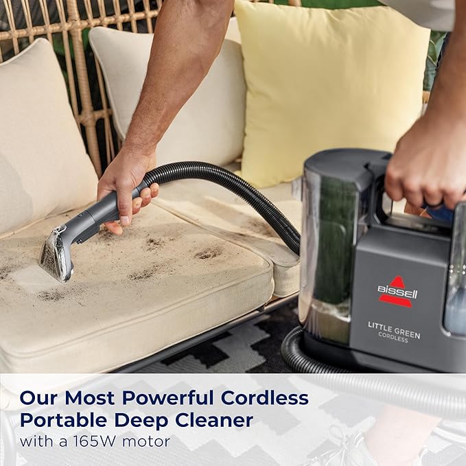 BISSELL Little Green Cordless SmartMix Powerful Cordless Suction HydroRinse Self-Cleaning Hose Tool Pro Oxy Spot &amp Stain Formula Included