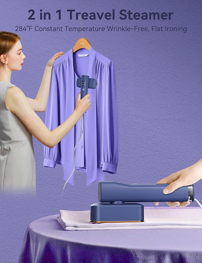 Sundu Portable 2-in-1 Travel Steamer&ampIron 25 Min Powerful Continuous Steam1200W&amp4 Modes Light Steam Iron for Travel&ampHome(Vibrant Blue)