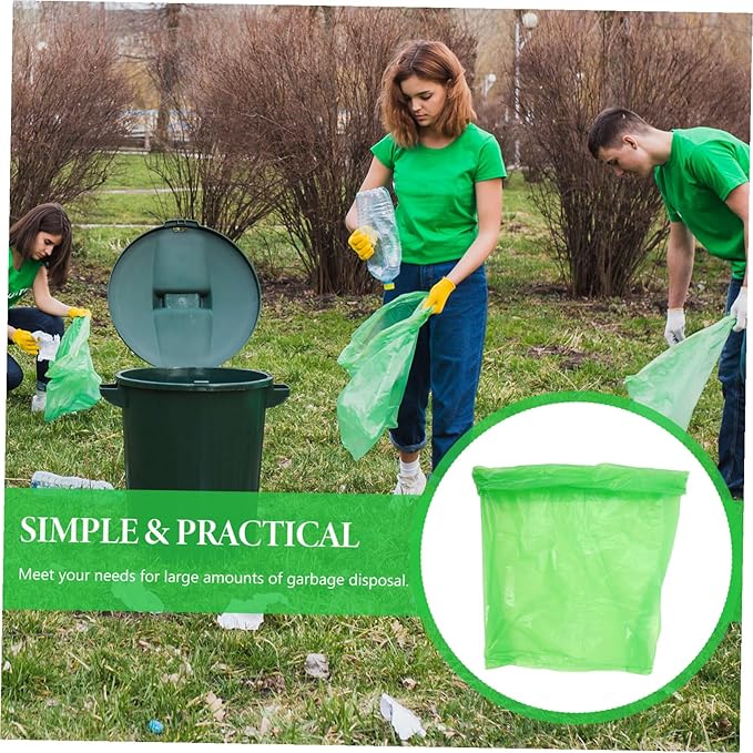 FRCOLOR 50pcs Thickened Tear-resistant Plastic Trash Bags Kitchen Bathroom Garbage Bags Heavy-duty PE Material for Home Office Commercial Waste Disposal