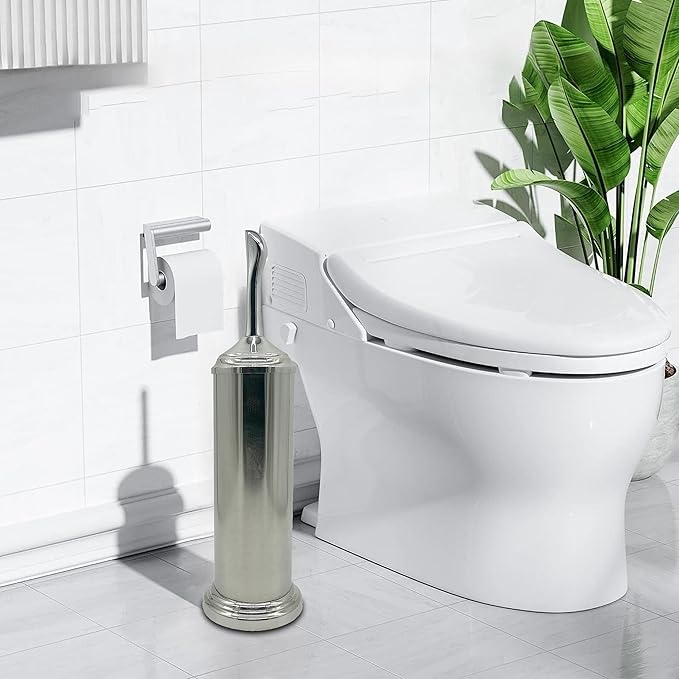 Vince Camuto Toilet Bowl Brush with Holder Durable Bathroom Cleaning Tool Modern Design for Easy Toilet Maintenance Bathroom Cleaner Brush for Efficient Cleaning and Hygiene