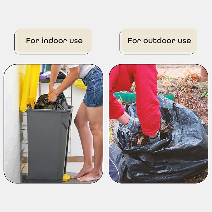 Large Trash Bags Black LDPE (55 Gallon) - 100 Count Heavy-Duty Kitchen Garbage Bags - 55 Gal Unscented Yard Trash Bags - Indoor &amp Outdoor Waste Trash Can Liners for Home &amp Office by Achim Hom