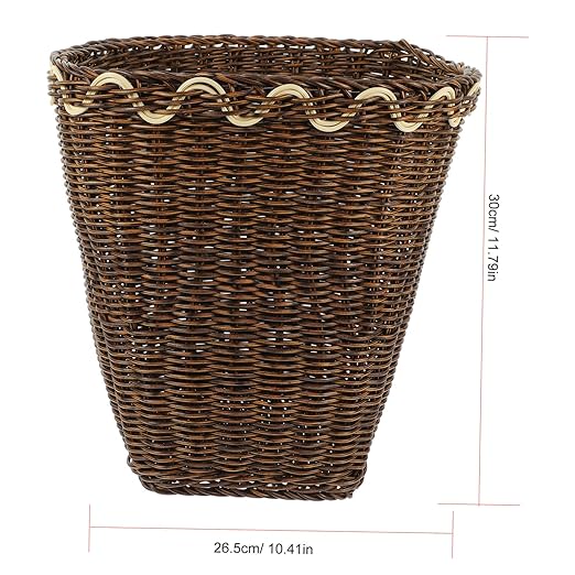 Angoily Hand Woven Square Trash Can Baskets for Bathroom Decor Elegant Waste Basket
