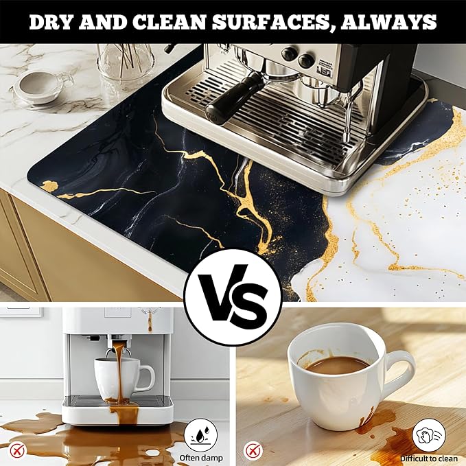 Dish Drying Mat Large Coffee Mat Absorbent Drying Mat for Kitchen Counter Coffee Bar Accessories 32x 17 (9 32Lx17W)