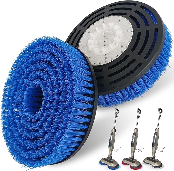 2 Pack S7001 Upgraded Mop Pad Replacement Brush Heads for Shark Steam Mop Pads | Professional Cleaning and Polishing | Compatible with Shark S8201/S7000Series | for Deep Cleaning Hard Floors (Blue)