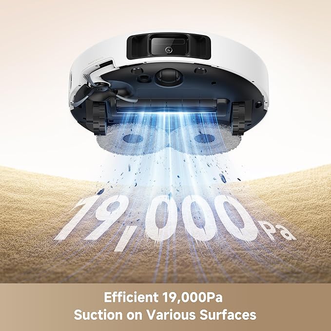 Mova P50 Ultra Robot Vacuum Cleaner with Flexible Mop 19000 Pa Suction Power with Anti-Tangle Brush Corner and Edge Cleaning 167℉ Automatic Cleaning &amp Self-Drying &amp Cleaning Auto Empty &a