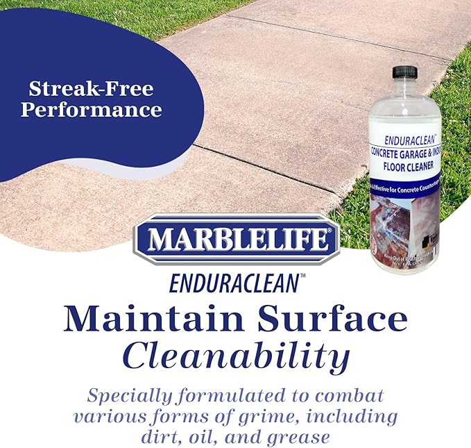 Marblelife EnduraCLEAN Garage and Indoor Concrete Floor Cleaner Effective Basement &amp Garage Floor Cleaner Effective Concrete Cleaner Ready-To-Use Cement Cleaner &amp Degreaser 32 oz