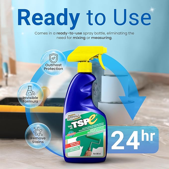 TSPE Cleaner Spray – 500ml Eco-Friendly No-Rinse Degreaser for Walls Wood Cabinets &amp Paint Prep – Phosphate-Free TSP Alternative – Biodegradable Septic Safe Non-Toxic Cleaning Solution