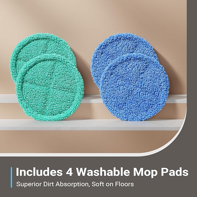 iDOO Cordless Electric Mop Rechargeable Spin Mop with Water Spray &amp LED Headlight Quiet Self Propelled Floor Cleaner Washable Pads &amp 350ml Water Tank Lightweight Floor Scrubber for All Flo