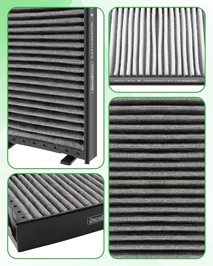 2pcs Set Cabin Air Filter Fit for BMW X5 V8-4.8L (2007-2010) for BMW X6 (2008-2019). Replace 64116945594 64119248294